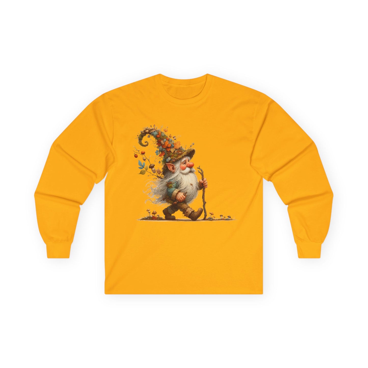 “Forest Walker Gnome” Long Sleeve Tee – Woodland Lore Edition