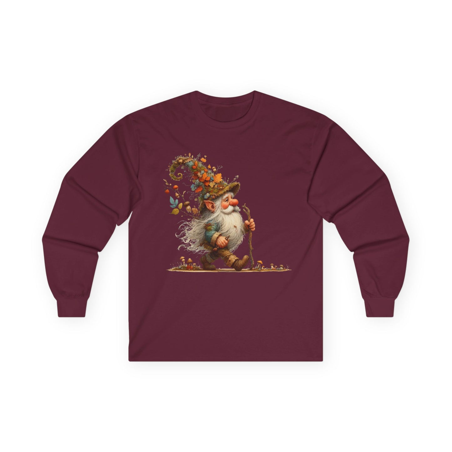 “Forest Walker Gnome” Long Sleeve Tee – Woodland Lore Edition