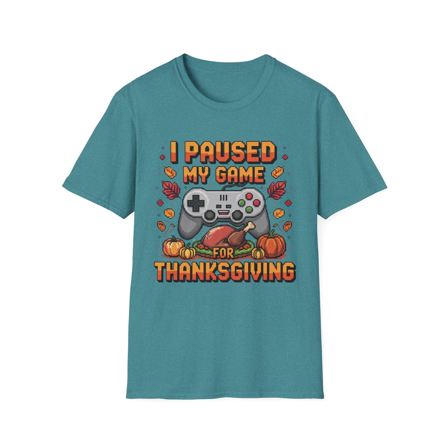 I Paused My Game for Thanksgiving – Pixel Feast Edition Short Sleeve Tee