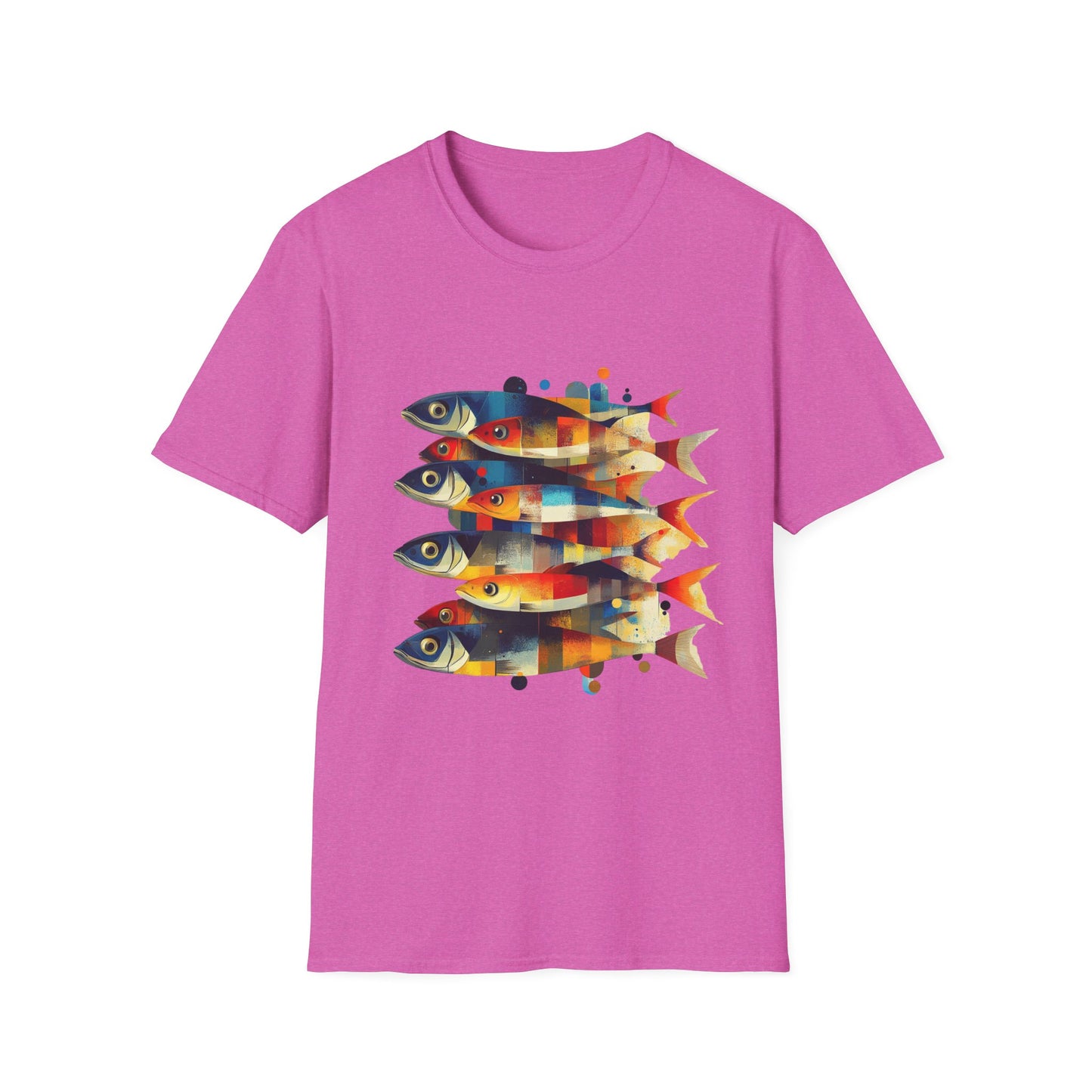 Stacked Signals – Abstract Fish Formation Tee