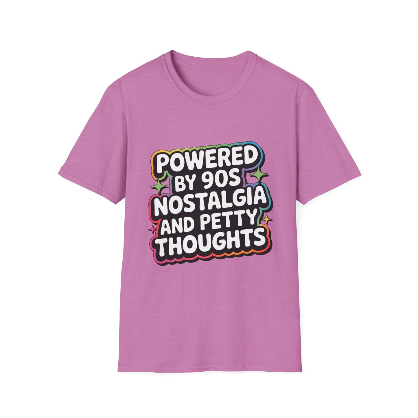 'Powered By 90s Nostalgia And Petty Thoughts' Funny Tee