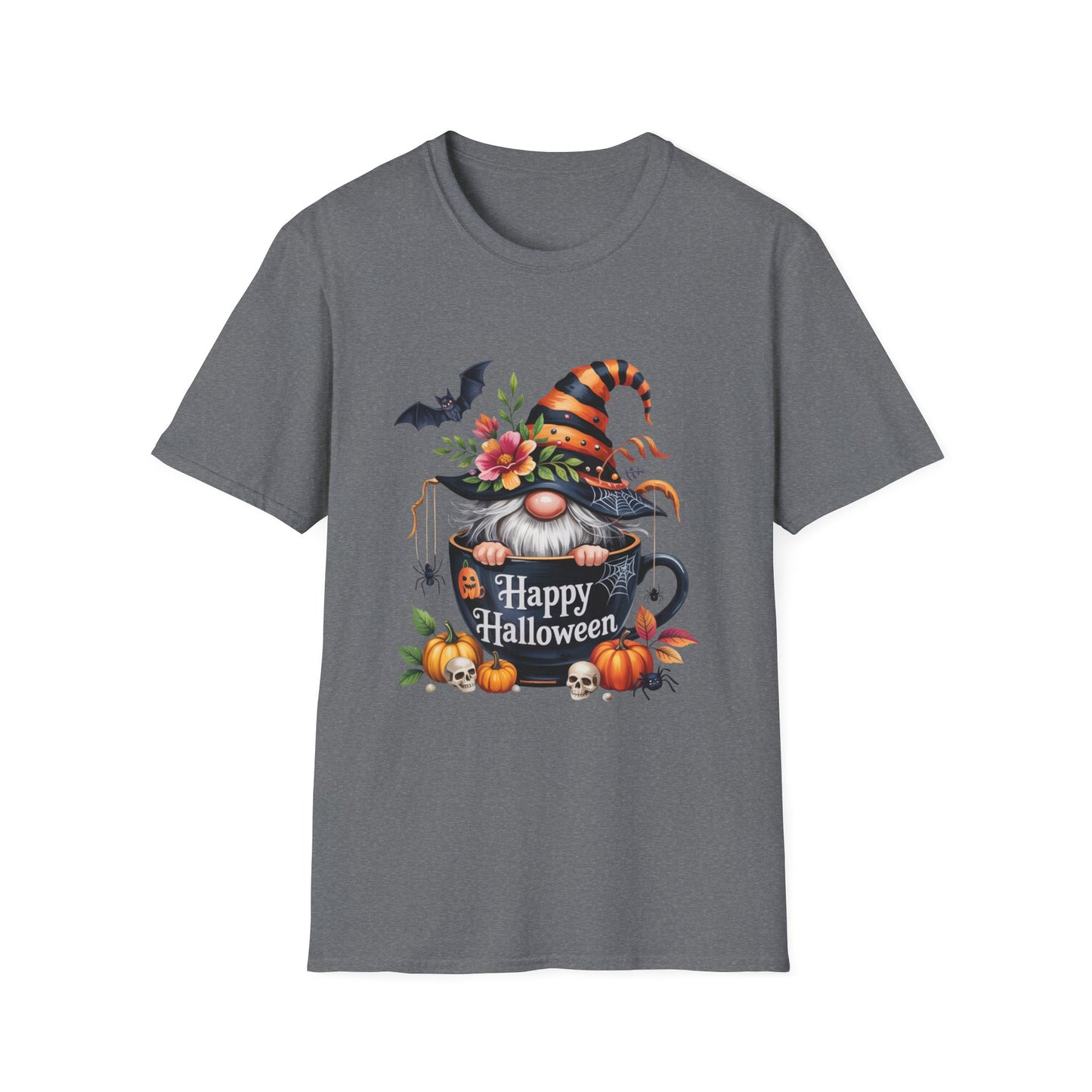 Halloween Gnome Softstyle T-Shirt, Trick or Treat Tee, Spooky Halloween Shirt, Autumn Witch Hat Shirt, Enchanted Brew Top