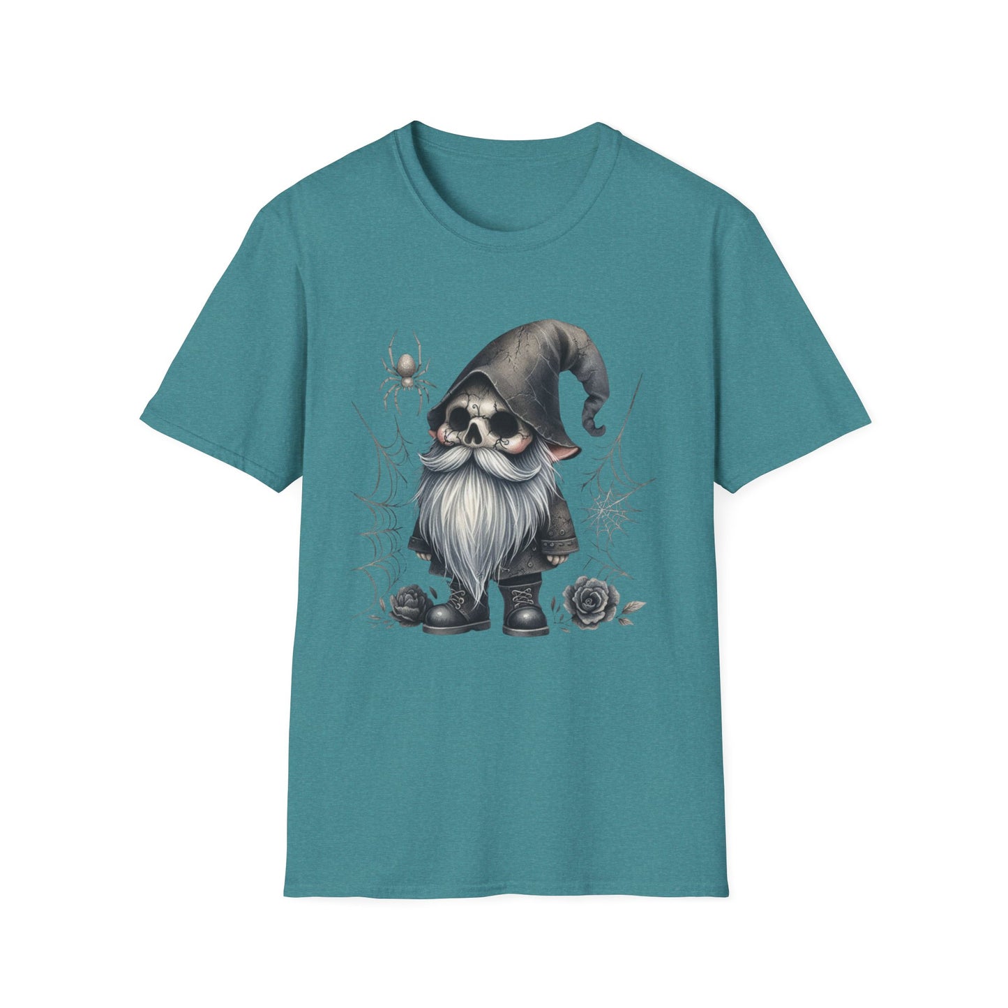 “Cracked Skull Gnome” Tee – Web & Rose Edition