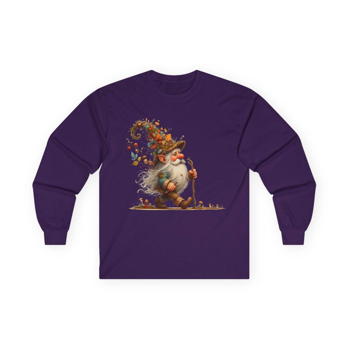 “Forest Walker Gnome” Long Sleeve Tee – Woodland Lore Edition