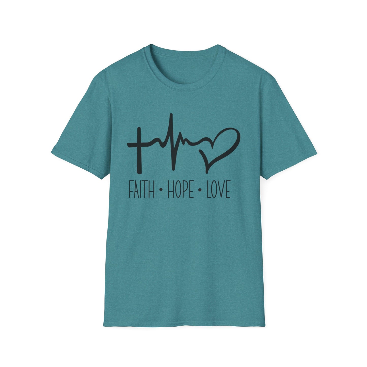 Faith • Hope • Love Tee – Heartbeat Cross Edition