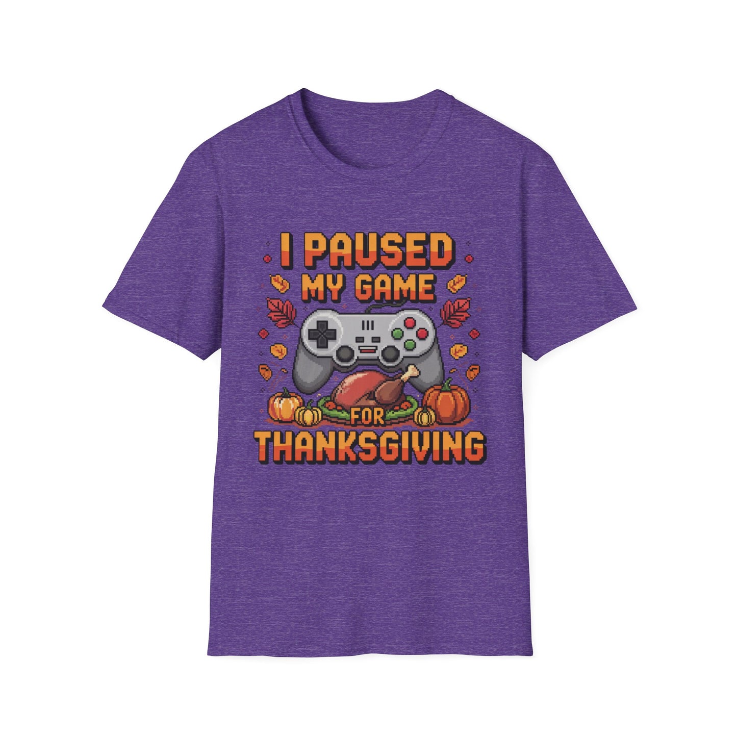 I Paused My Game for Thanksgiving – Pixel Feast Edition Short Sleeve Tee