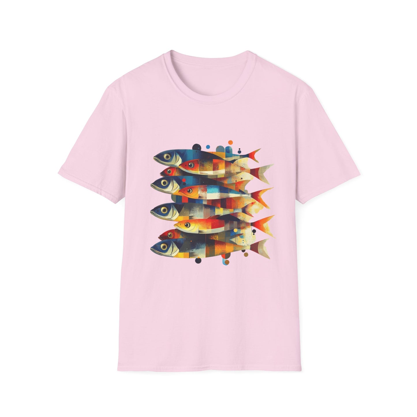 Stacked Signals – Abstract Fish Formation Tee