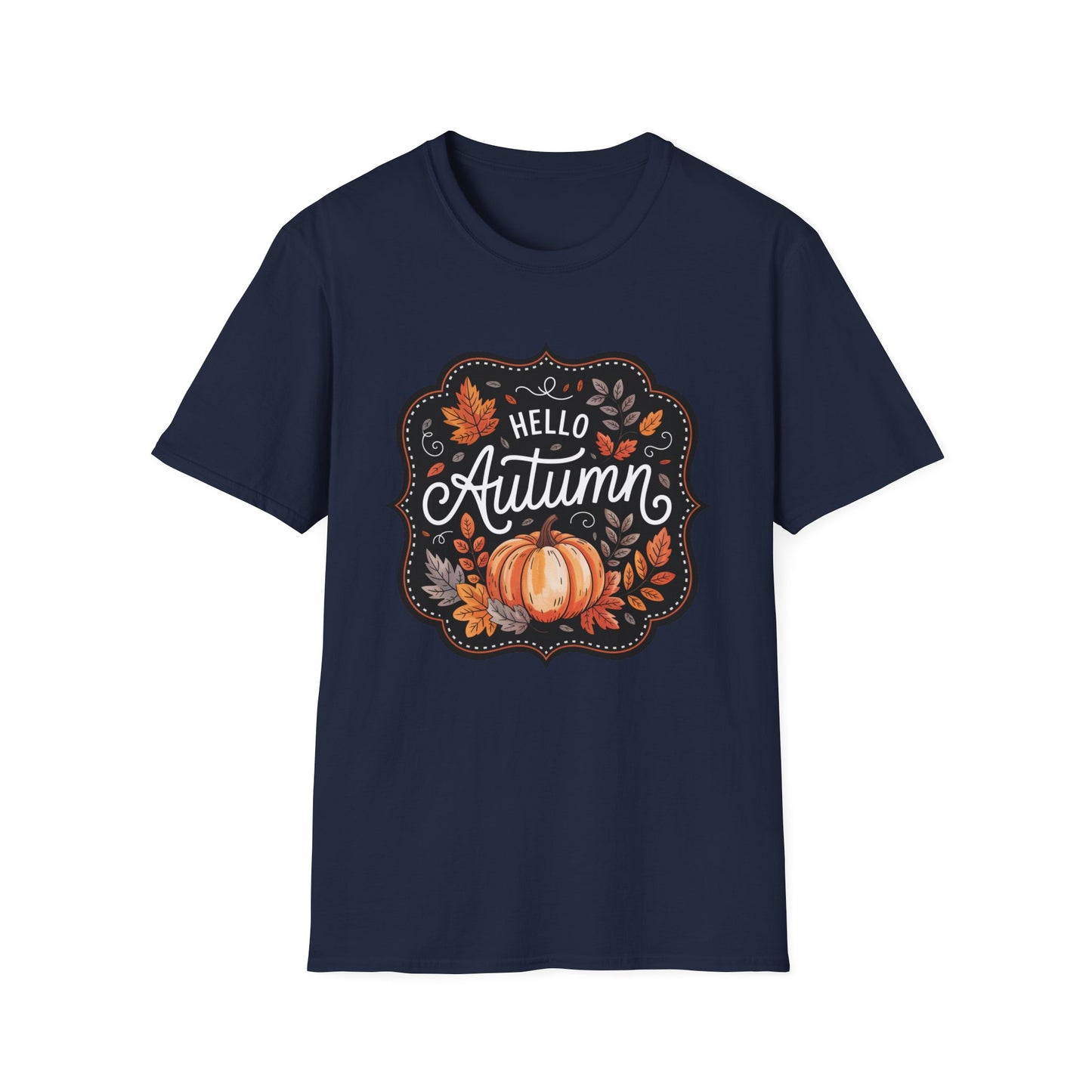 “Hello Autumn” Tee – Pumpkin & Leaves Edition