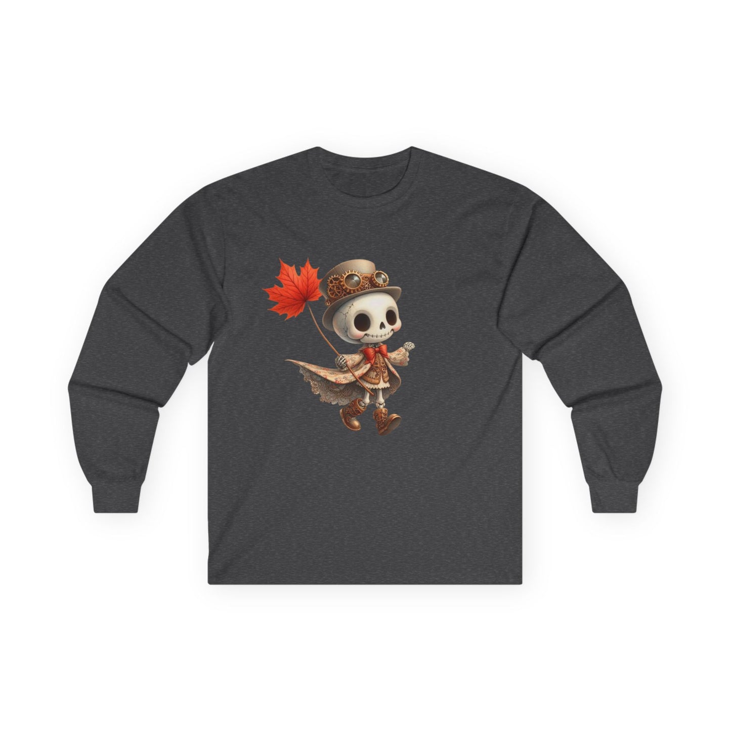 “Leaf Balloon Skeleton” Long Sleeve Tee – Steampunk Harvest Edition