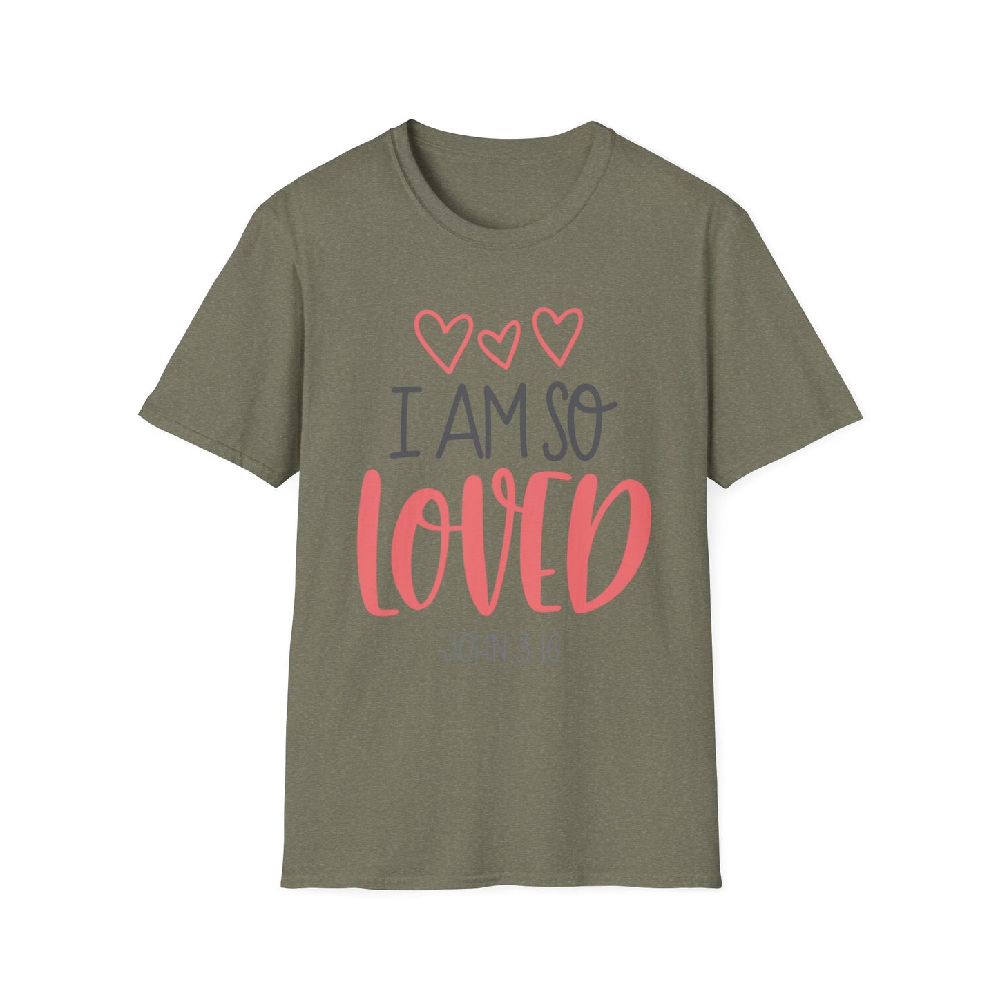 I Am So Loved Tee – John 3:16 Heartline Edition