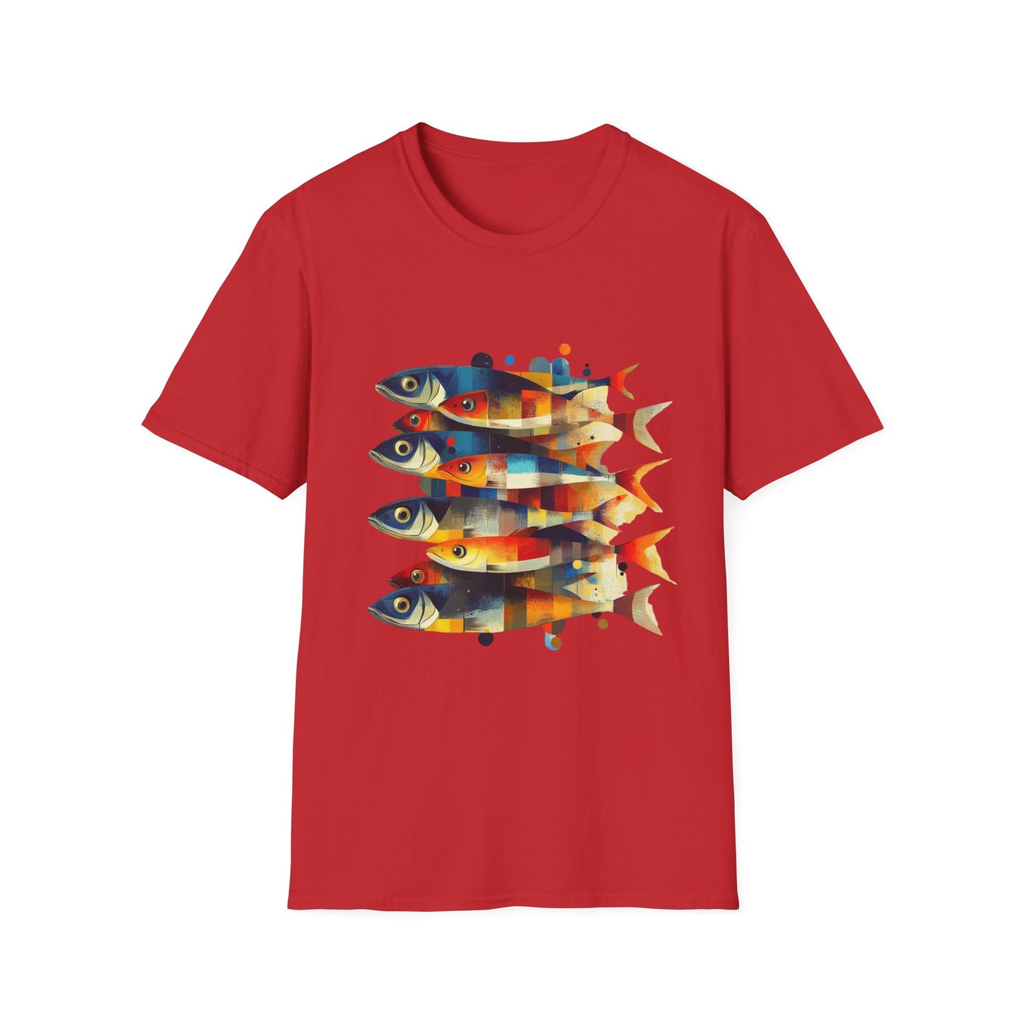 Stacked Signals – Abstract Fish Formation Tee