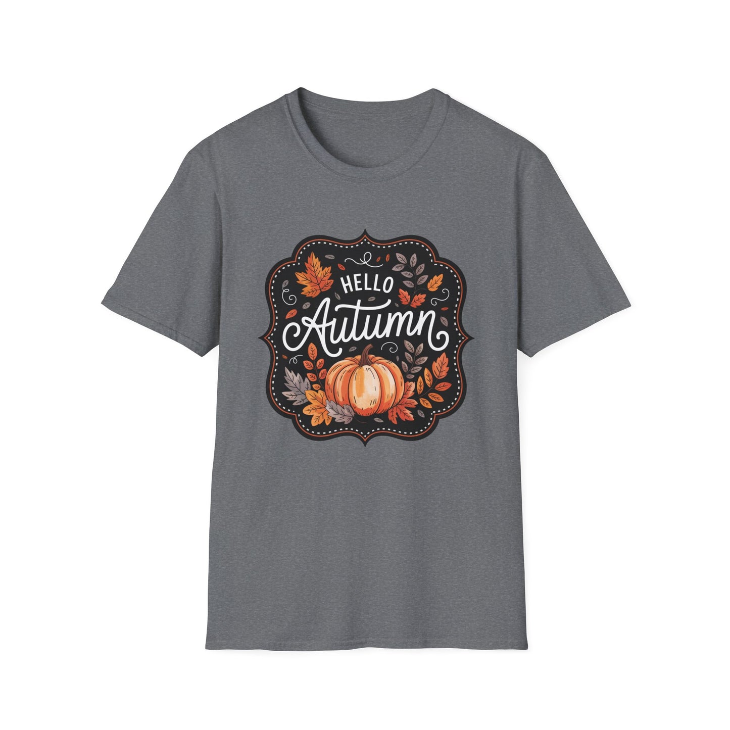 “Hello Autumn” Tee – Pumpkin & Leaves Edition