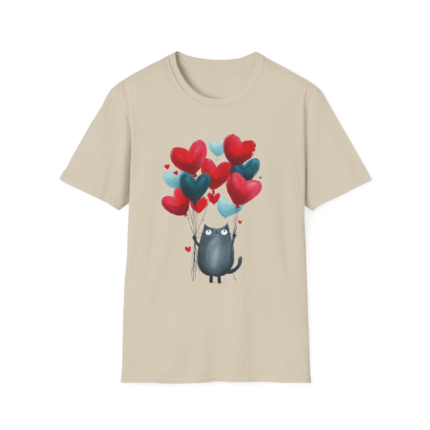 Balloon Buddy – Whimsical Cat Love Tee