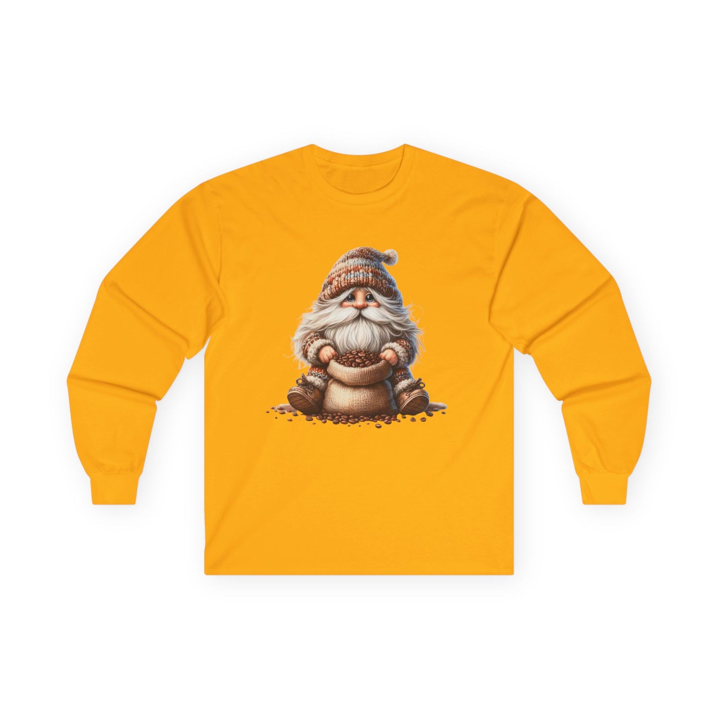 “Coffee Bean Gnome” Long Sleeve Tee – Brewed & Bearded Edition