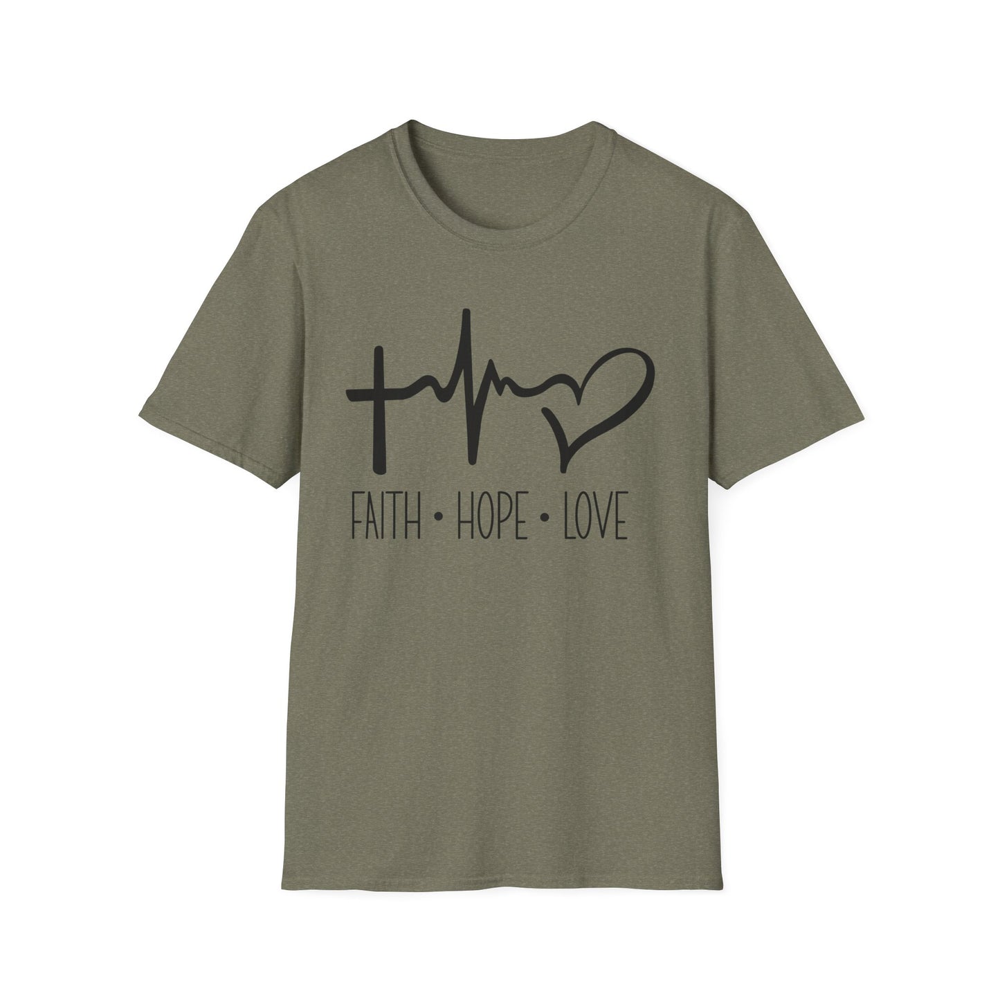 Faith • Hope • Love Tee – Heartbeat Cross Edition