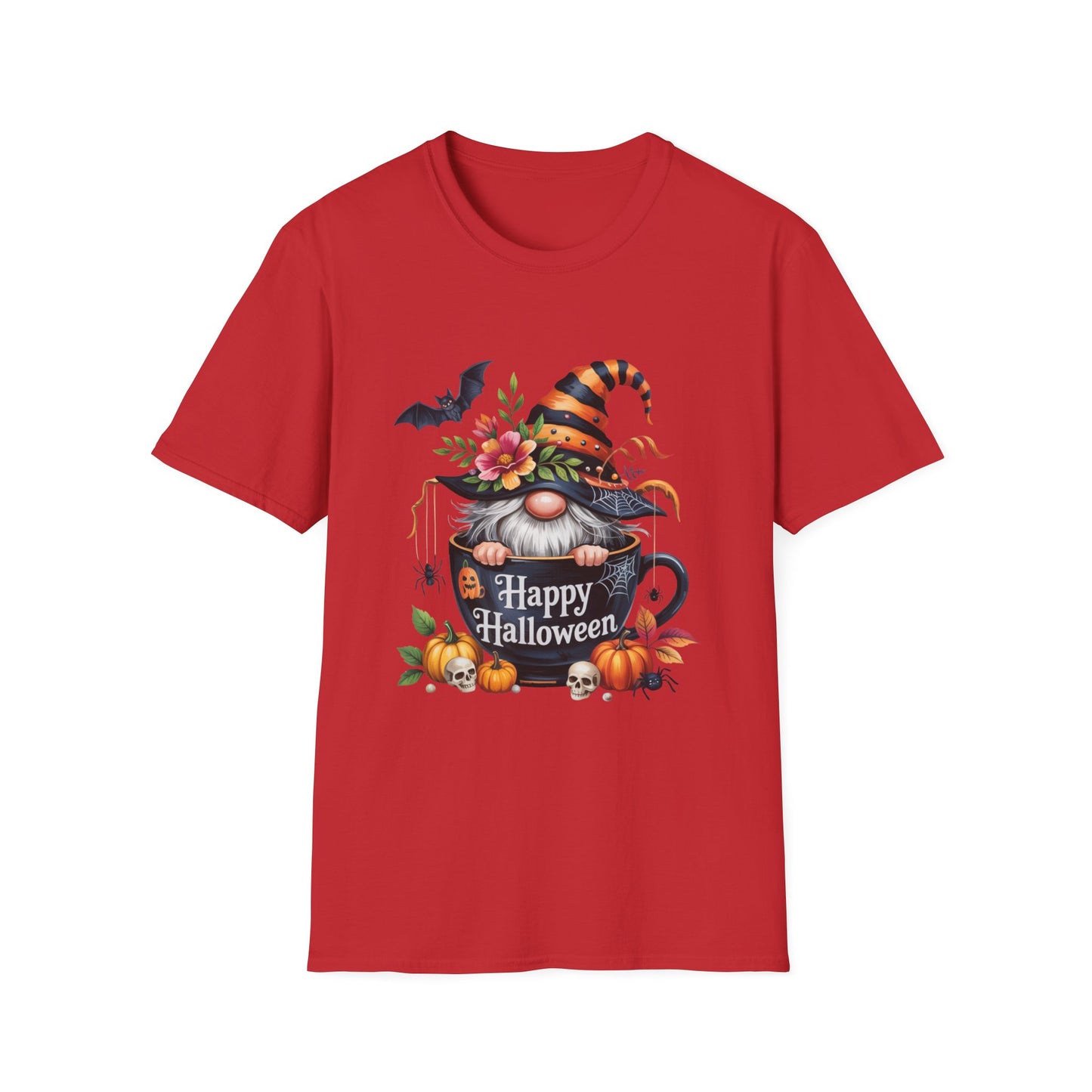 Halloween Gnome Softstyle T-Shirt, Trick or Treat Tee, Spooky Halloween Shirt, Autumn Witch Hat Shirt, Enchanted Brew Top
