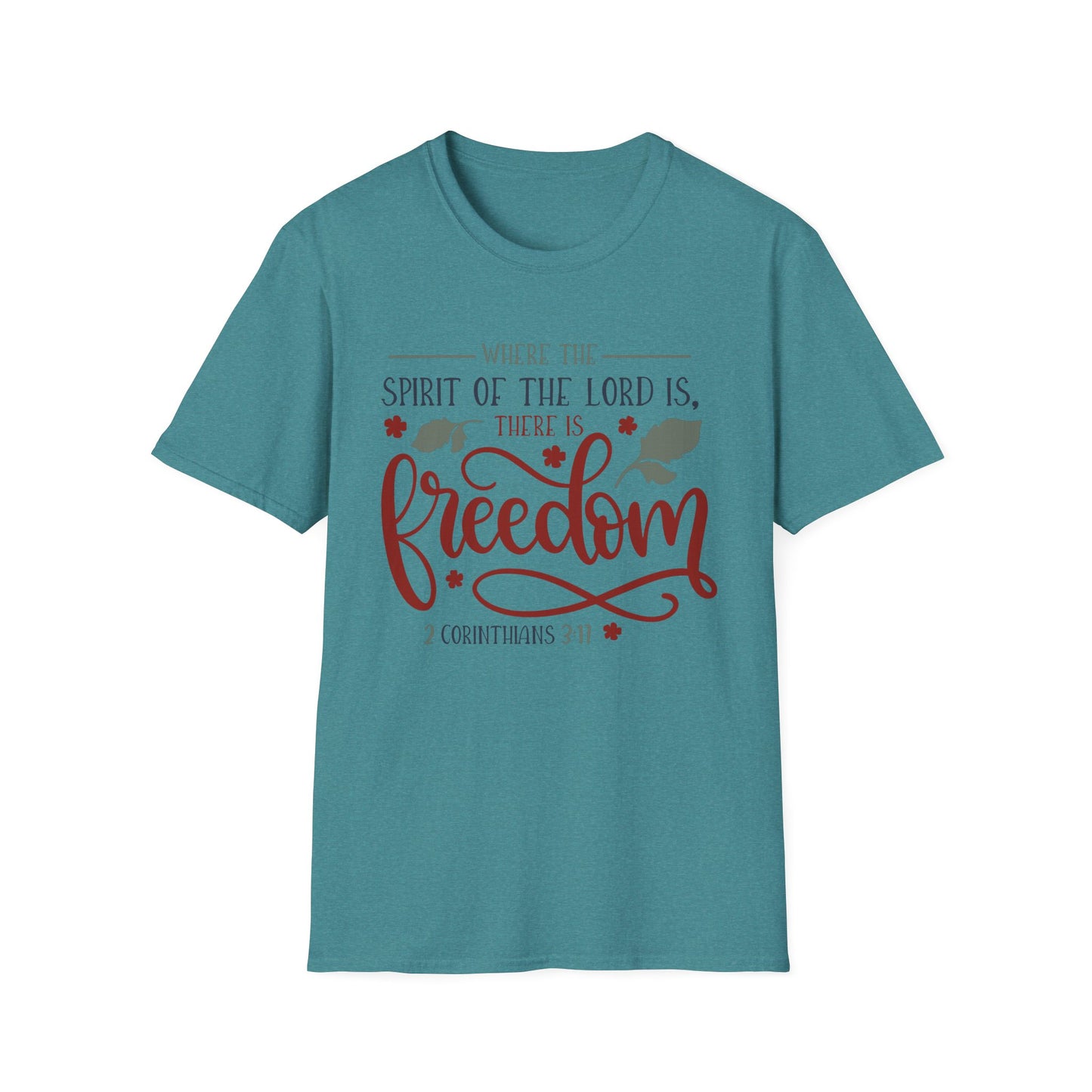 Freedom in the Spirit Tee – 2 Corinthians 3:17 Floral Edition