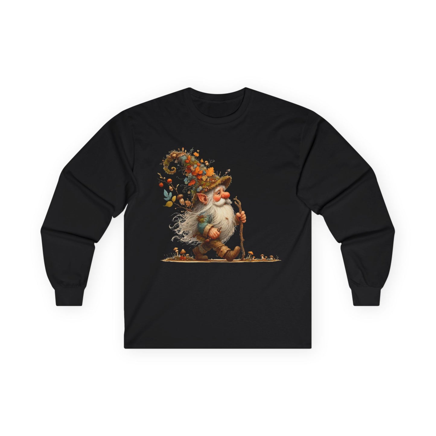 “Forest Walker Gnome” Long Sleeve Tee – Woodland Lore Edition
