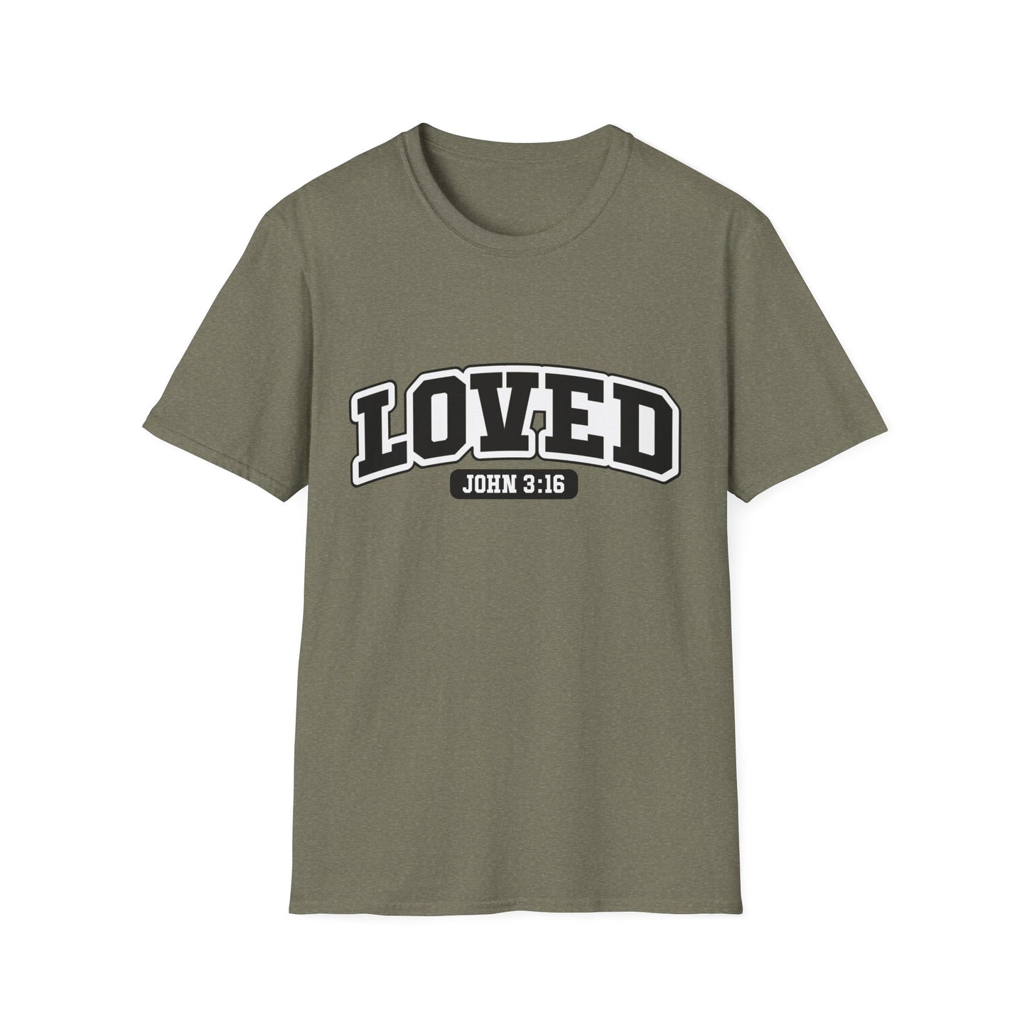 LOVED Tee – John 3:16 Collegiate Edition