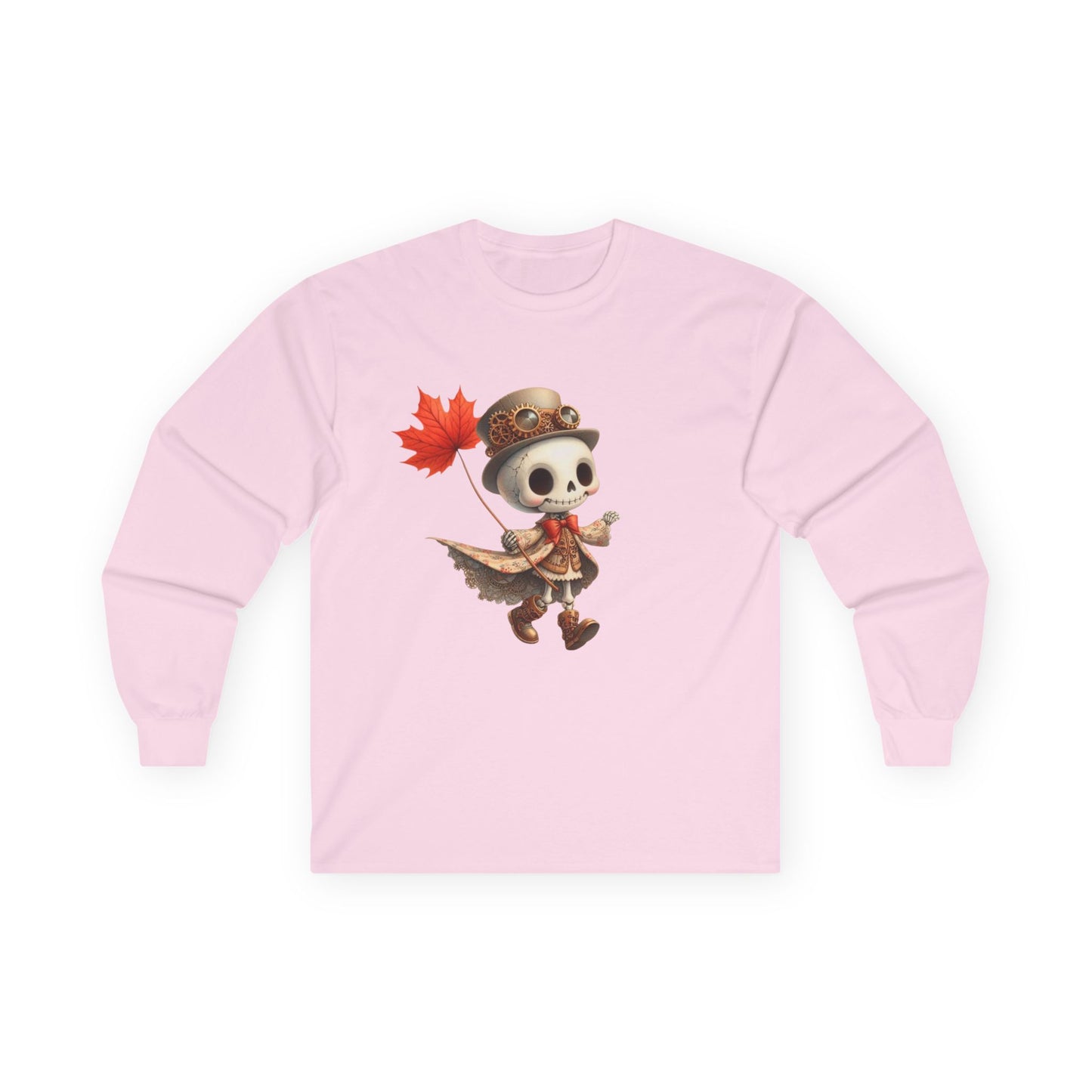 “Leaf Balloon Skeleton” Long Sleeve Tee – Steampunk Harvest Edition