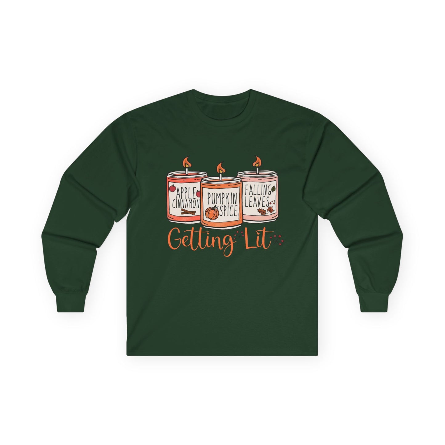 “Getting Lit” Long Sleeve Tee – Fall Candle Trio Edition