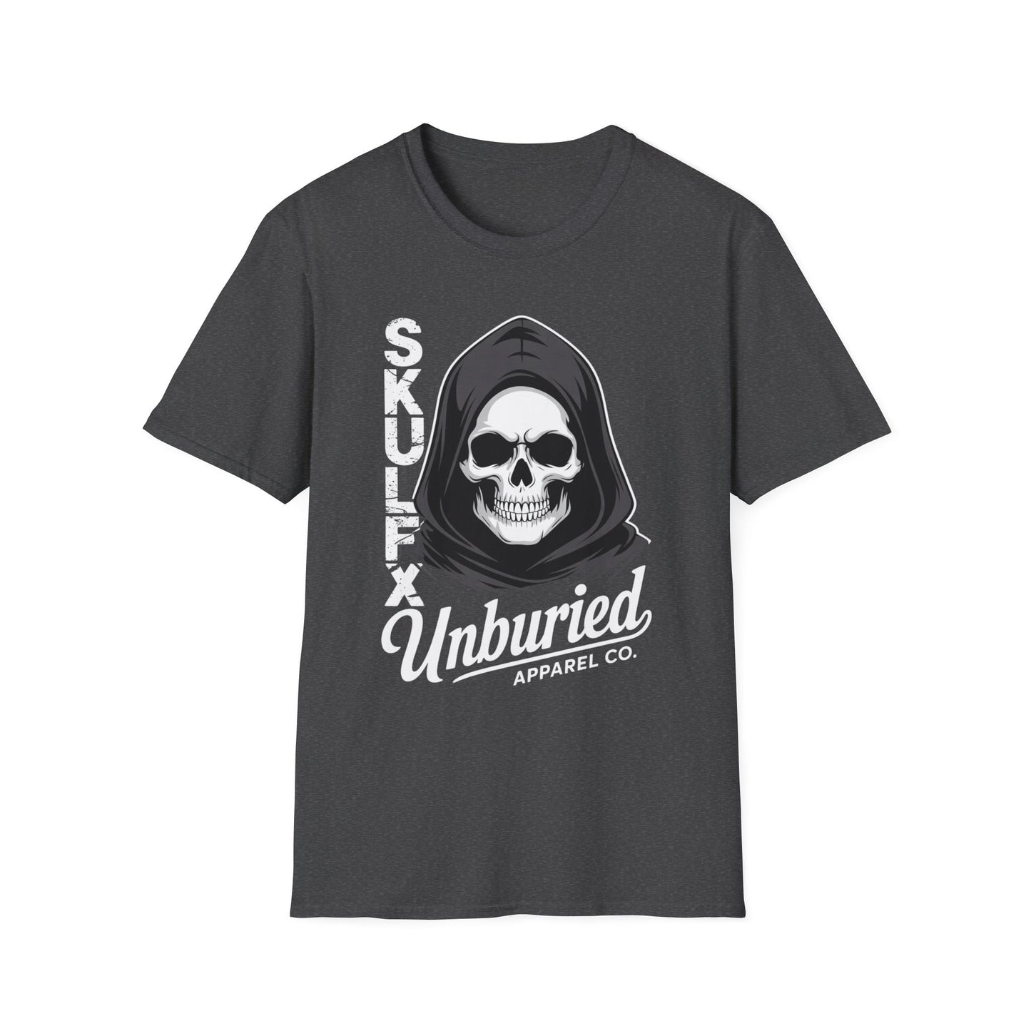 Skull Hooded Dark Colored Graphic T-Shirt