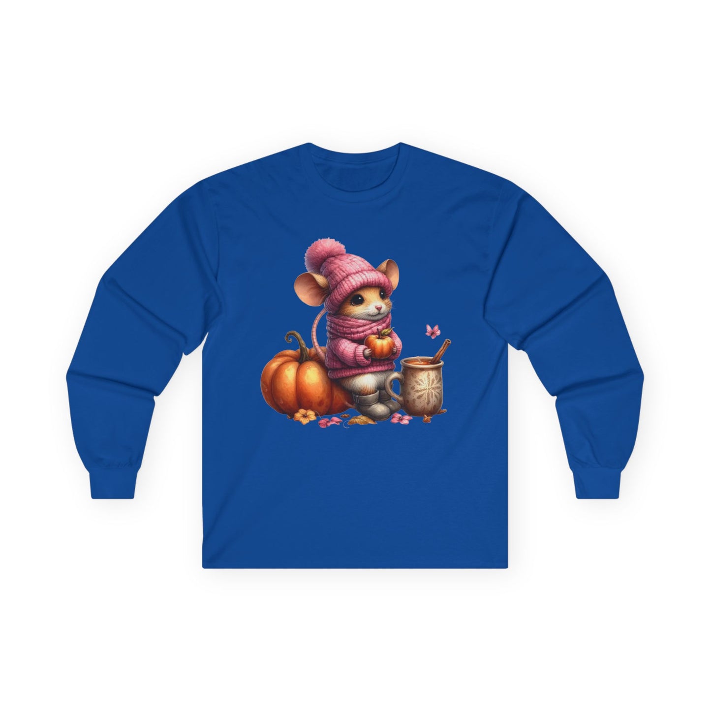 “Autumn Mouse” Long Sleeve Tee – Cozy Critter Edition