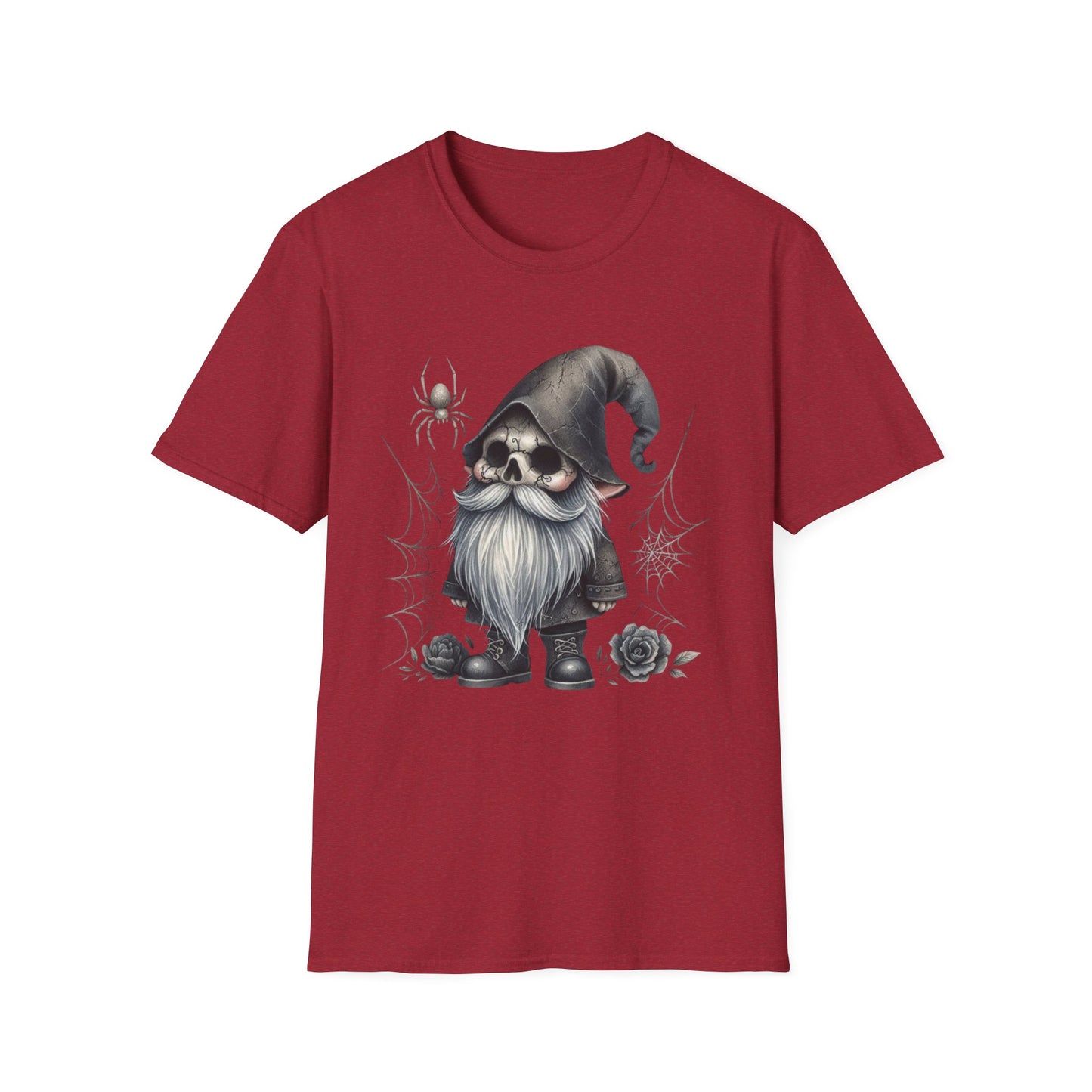 “Cracked Skull Gnome” Tee – Web & Rose Edition