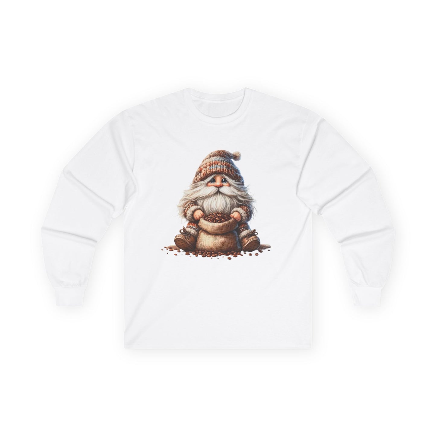 “Coffee Bean Gnome” Long Sleeve Tee – Brewed & Bearded Edition