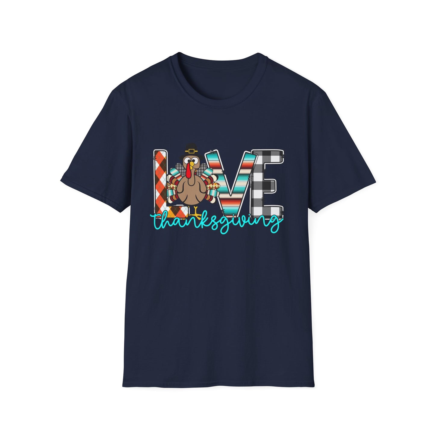 LOVE Thanksgiving – Patterned Letter & Turkey Edition Short Sleeve Tee