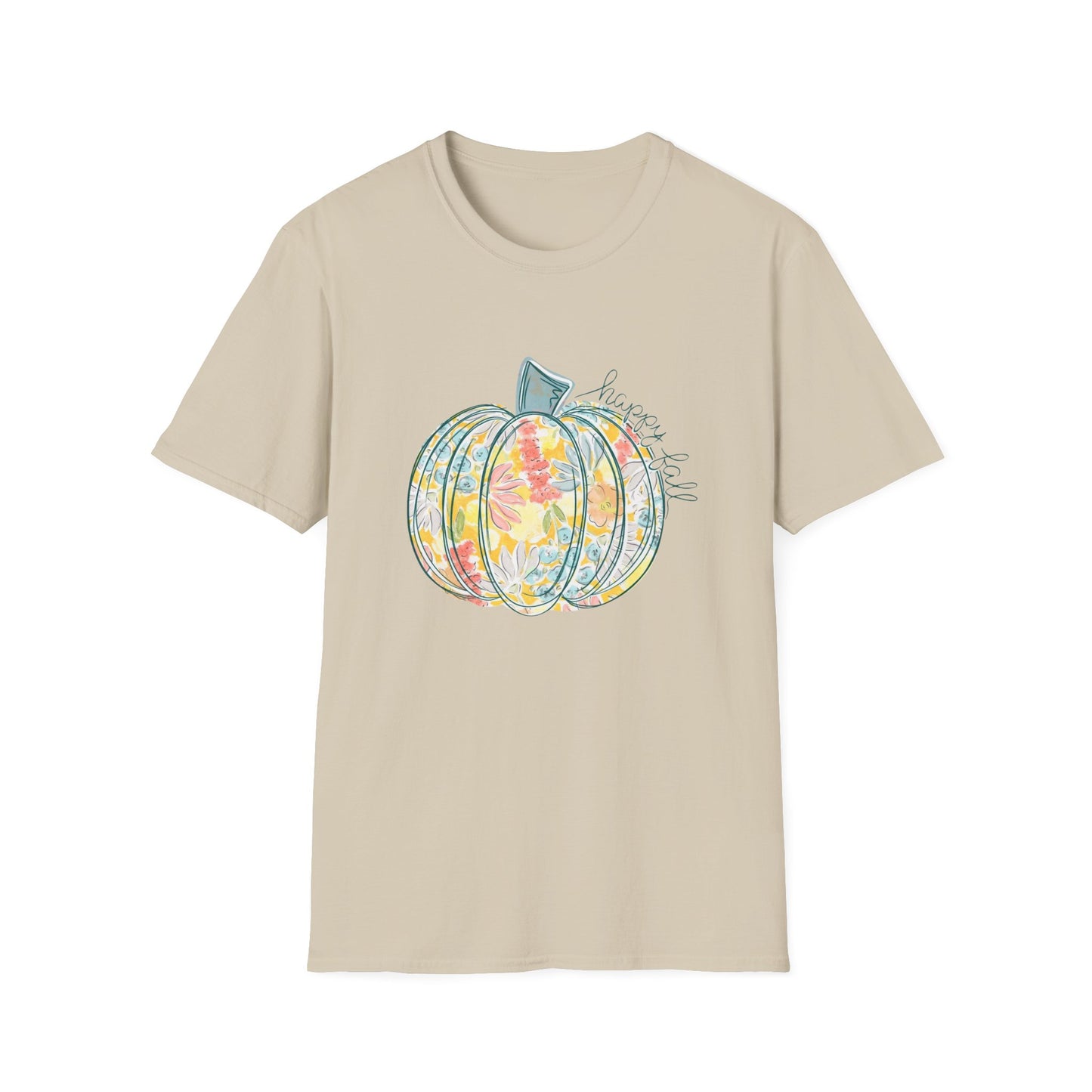 “Happy Fall Floral Pumpkin” Tee – Bloom & Gourd Edition