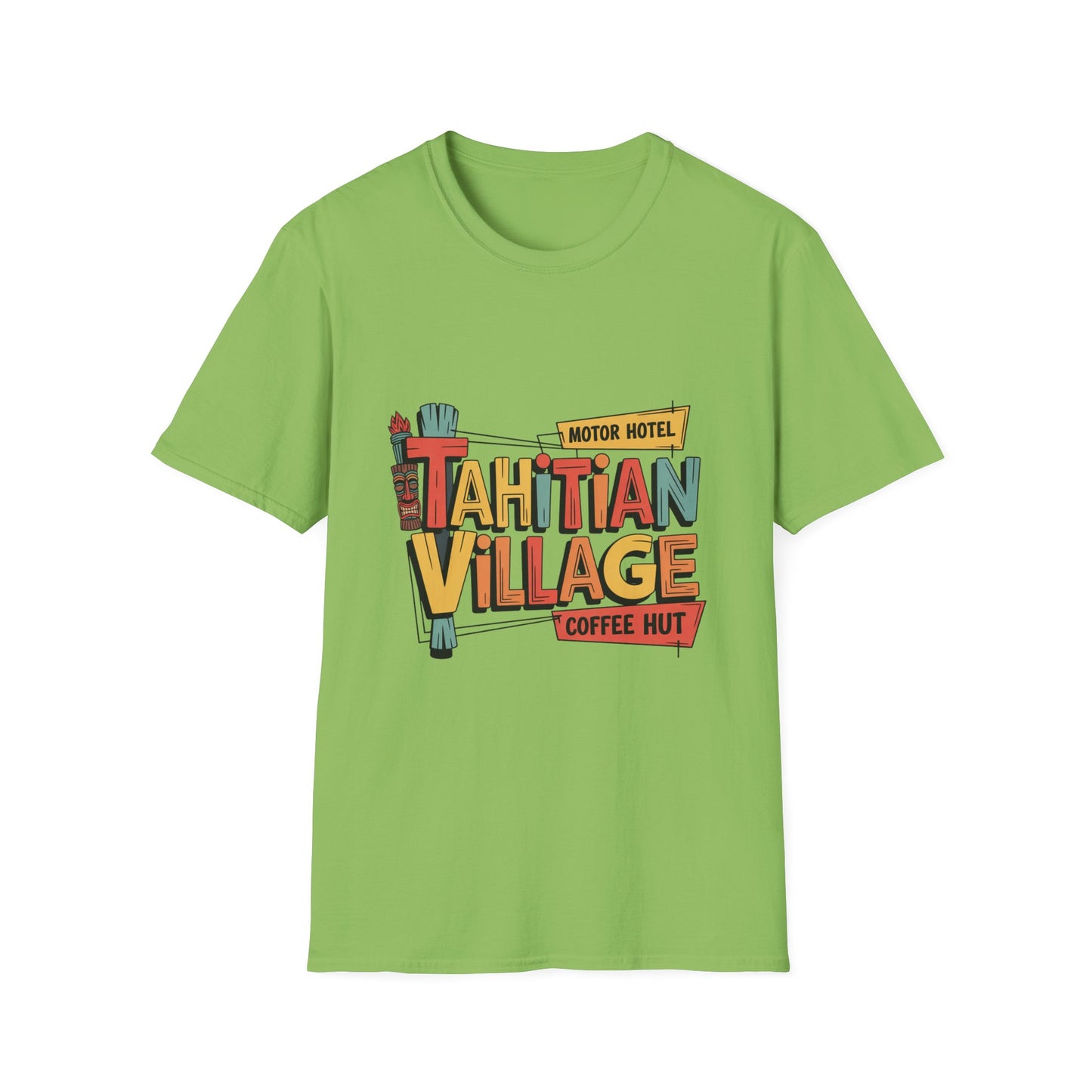 Tahitian Village Retro Tiki Graphic Tee