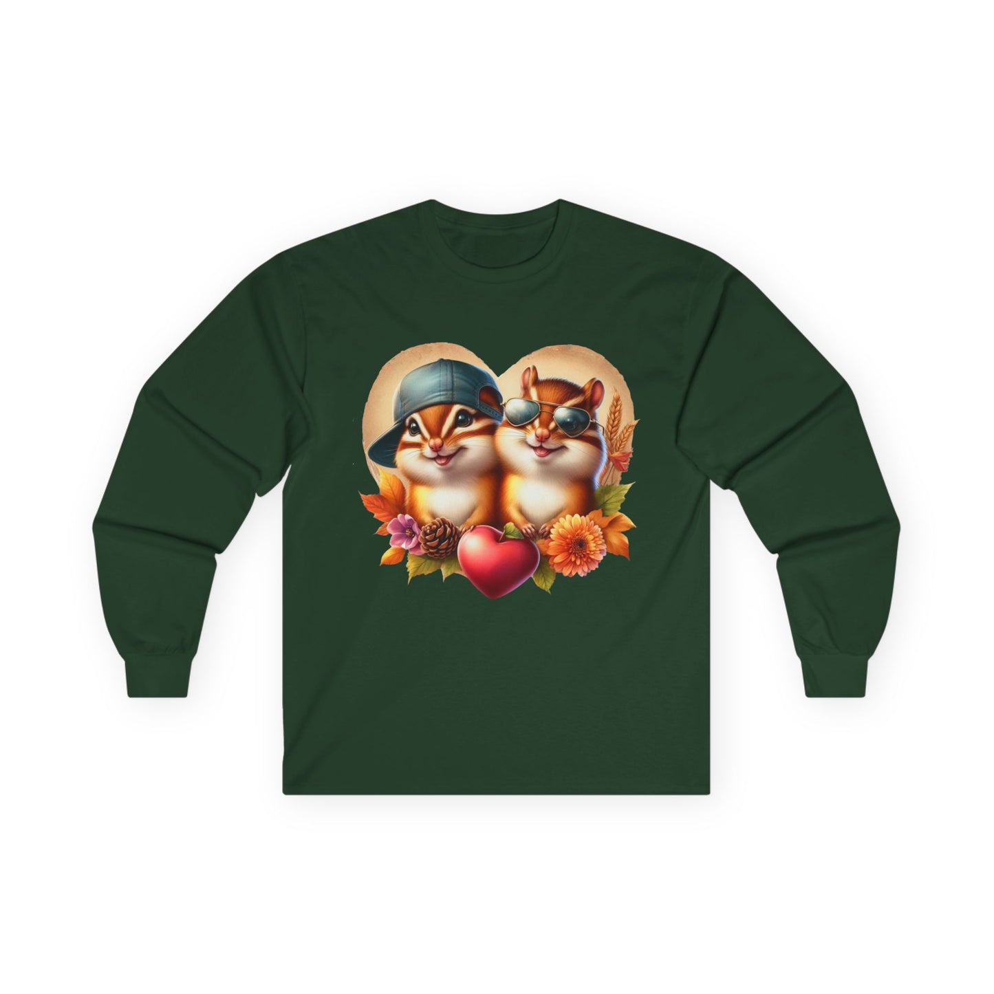 “Chipmunk Love” Long Sleeve Tee – Flannel Hearts Edition