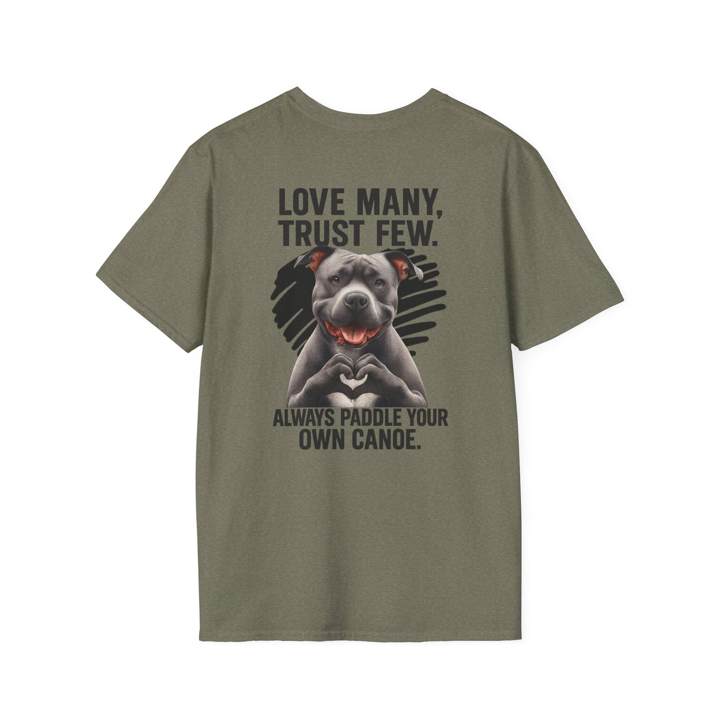 "Paddle Your Own Canoe" Pit Bull Tee-BACK PRINT