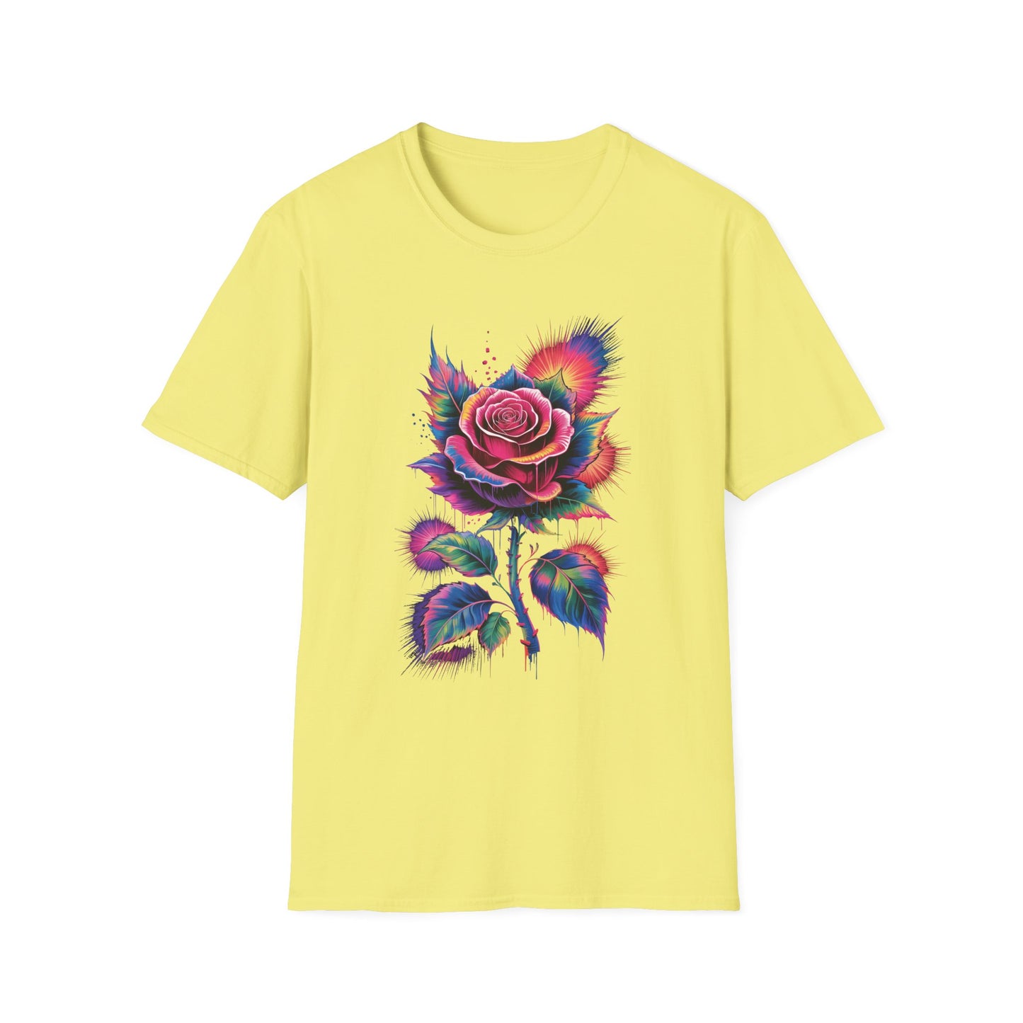 Colorburst Rose Vibrant Floral Graphic Tee