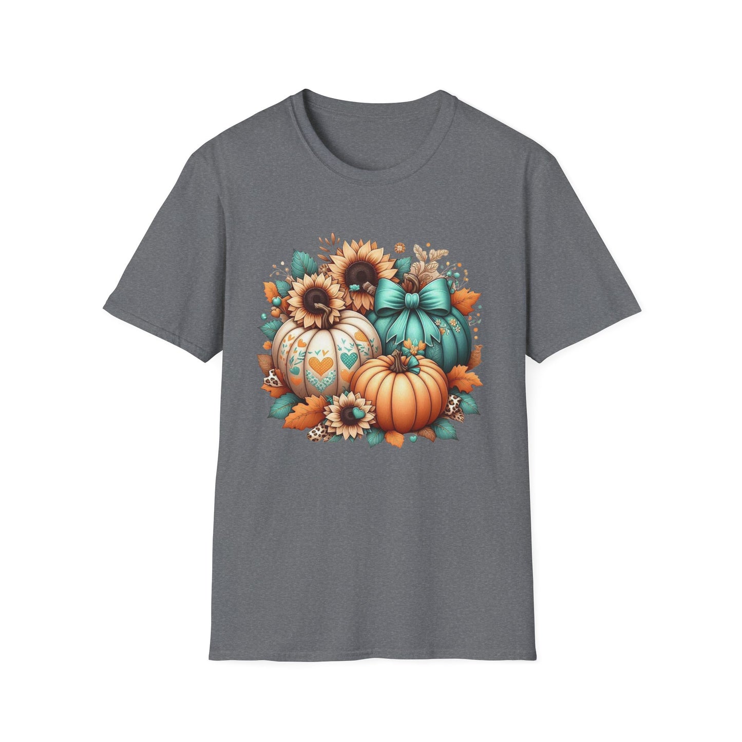 “Harvest Hearts & Bows” Tee – Pumpkin Trio Edition