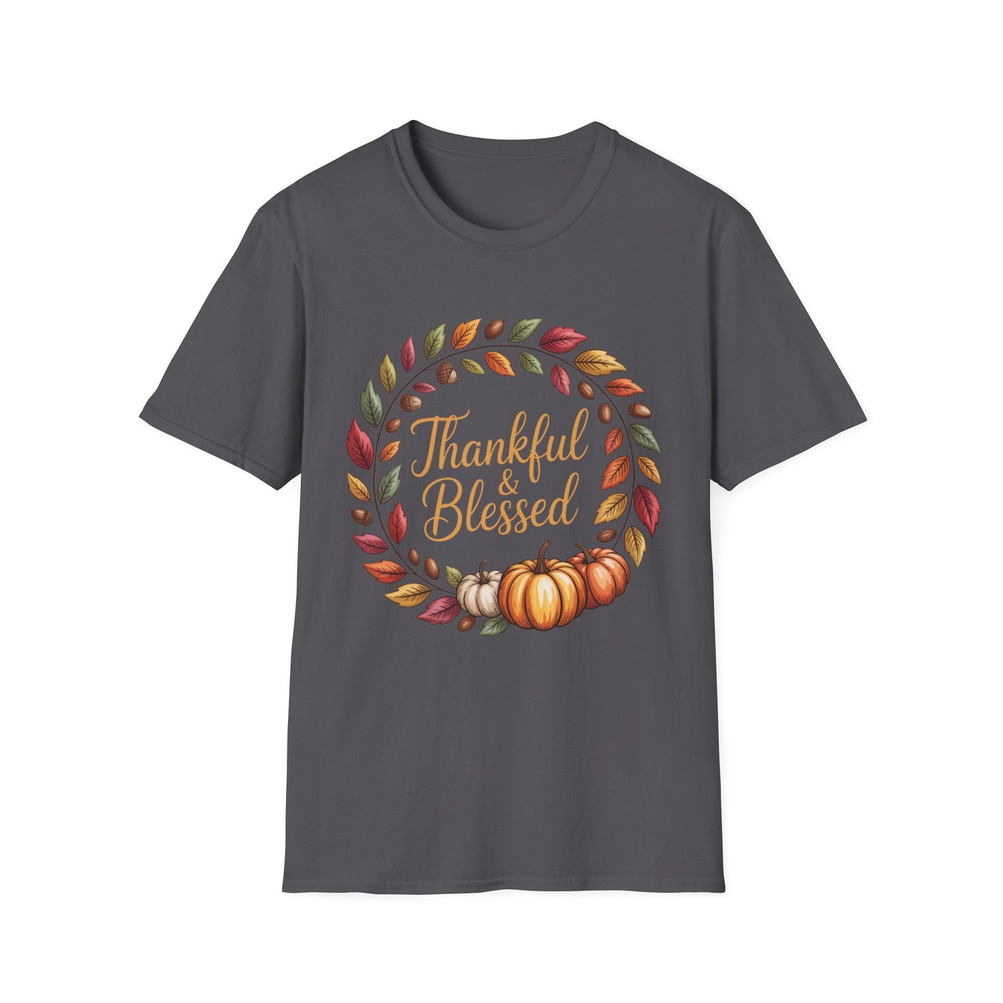 Thankful & Blessed – Autumn Wreath Edition Short Sleeve Tee