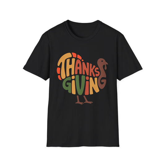 THANKSGIVING Turkey Typography Short Sleeve Tee