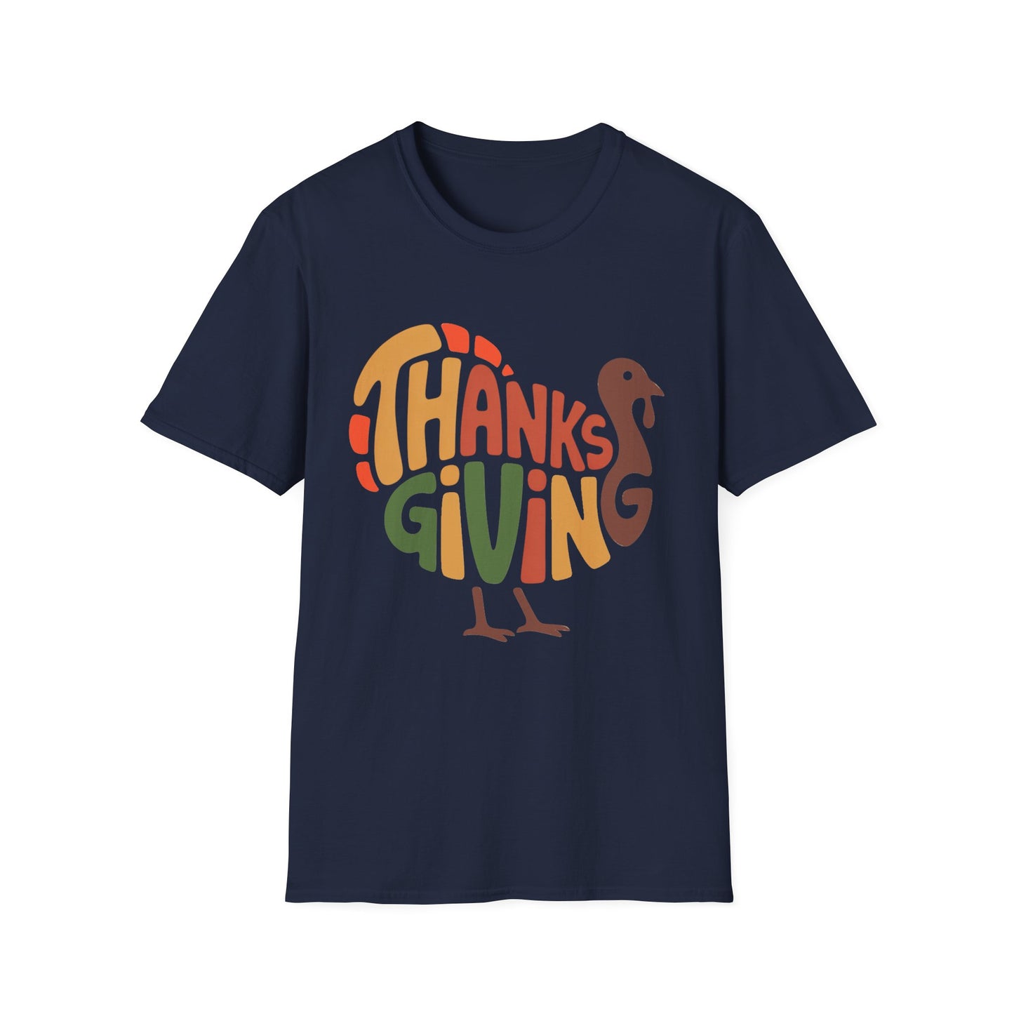 THANKSGIVING Turkey Typography Short Sleeve Tee