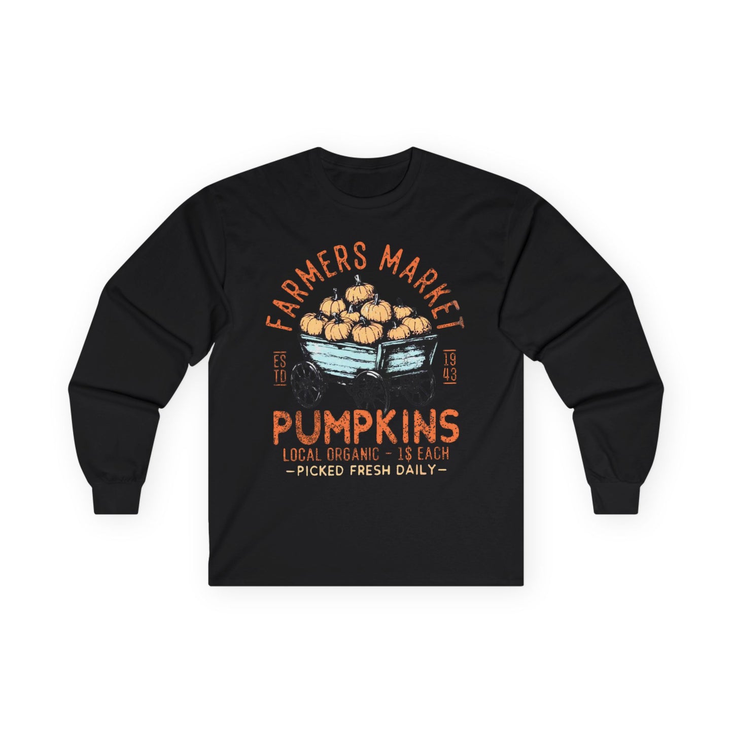 “Farmers Market Pumpkin Cart” Long Sleeve Tee – Est. 1943 Edition