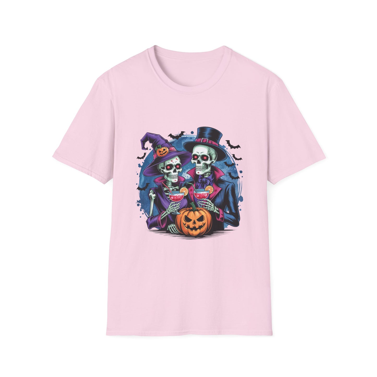 In Death We Toast Softstyle T-Shirt, Halloween Shirt, I Haunt You Shirt, Funny Skeleton Satire Shirt