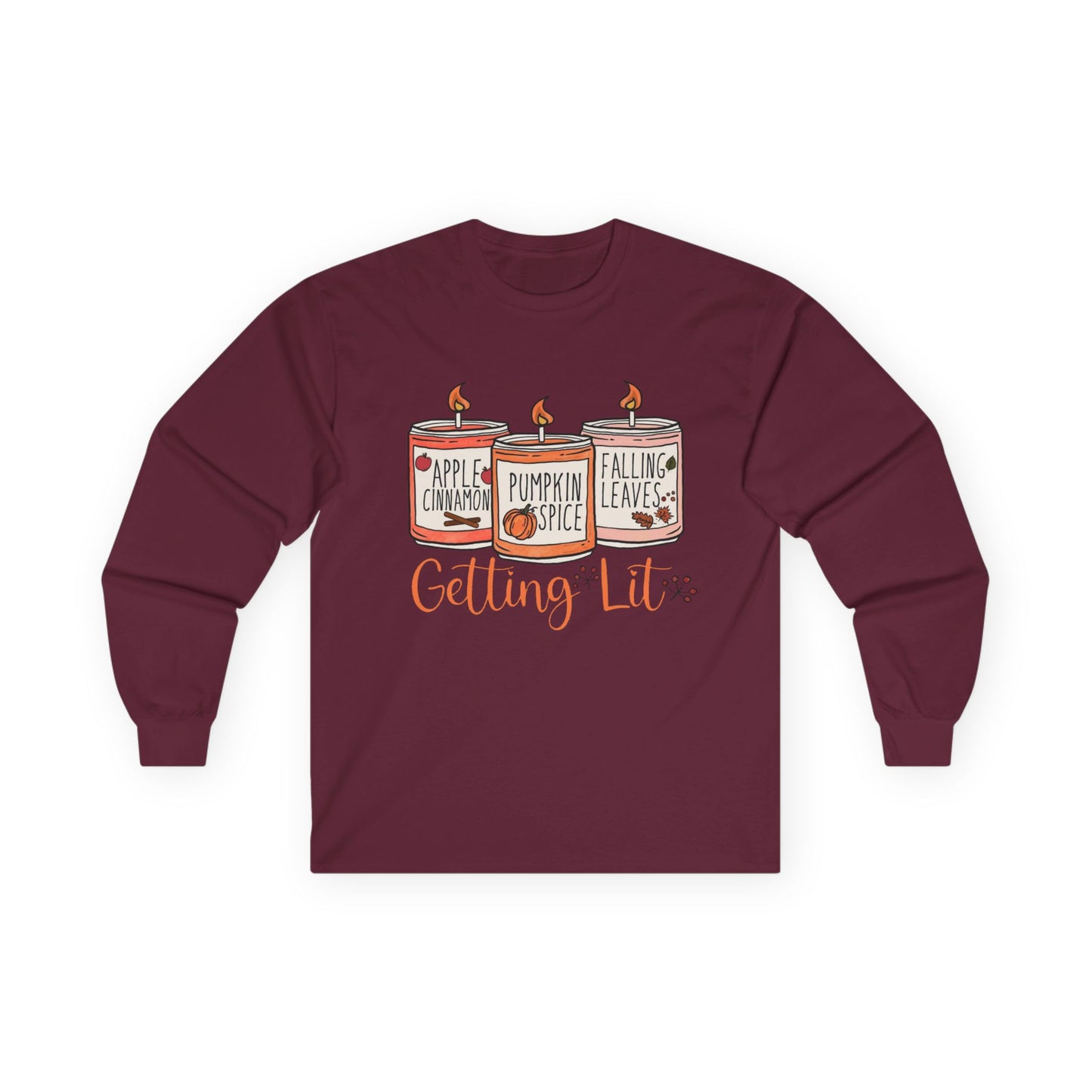 “Getting Lit” Long Sleeve Tee – Fall Candle Trio Edition