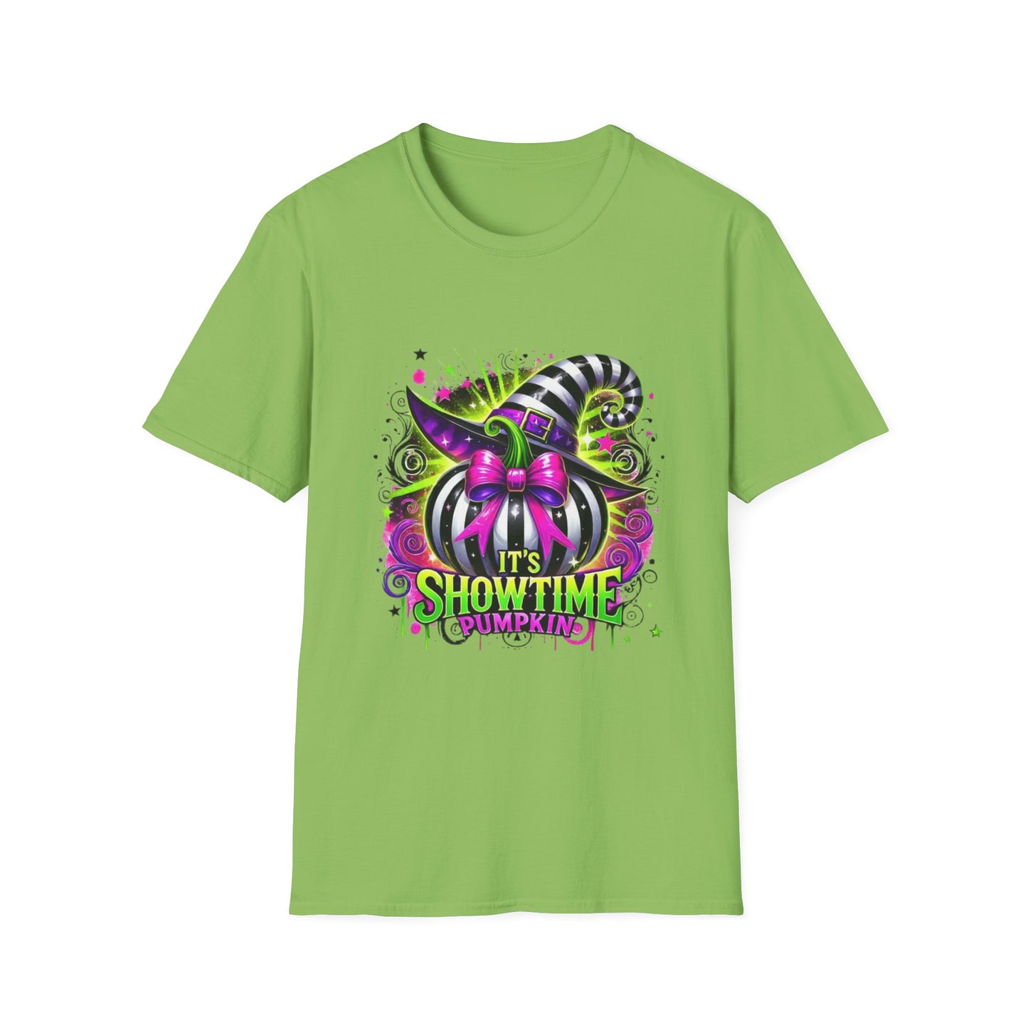 It's Showtime Pumpkin Softstyle T-Shirt, Trick or Treat Tee, Spooky Halloween Shirt, Cute Pumpkin Shirt