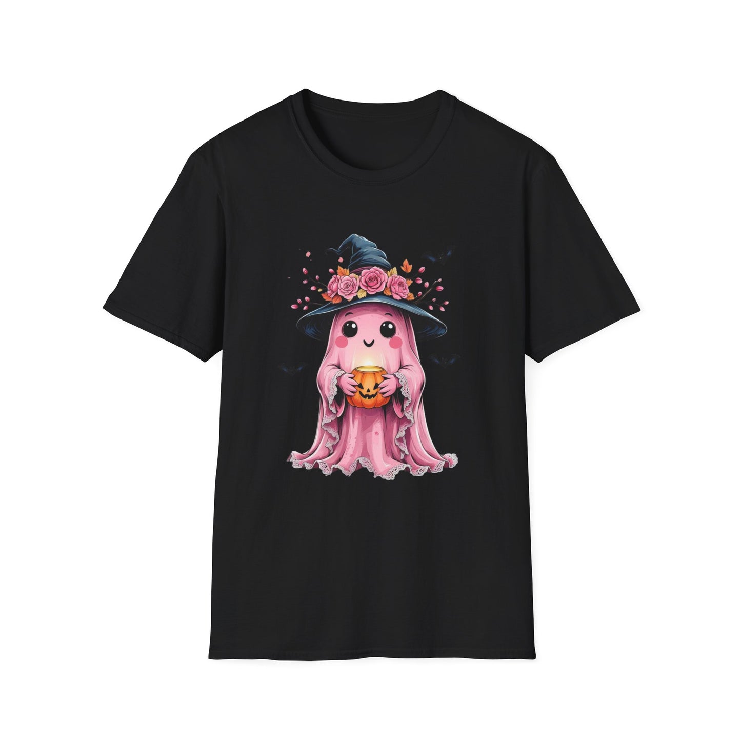 “Ghost & Pumpkin” Tee – Floral Witch Hat Edition