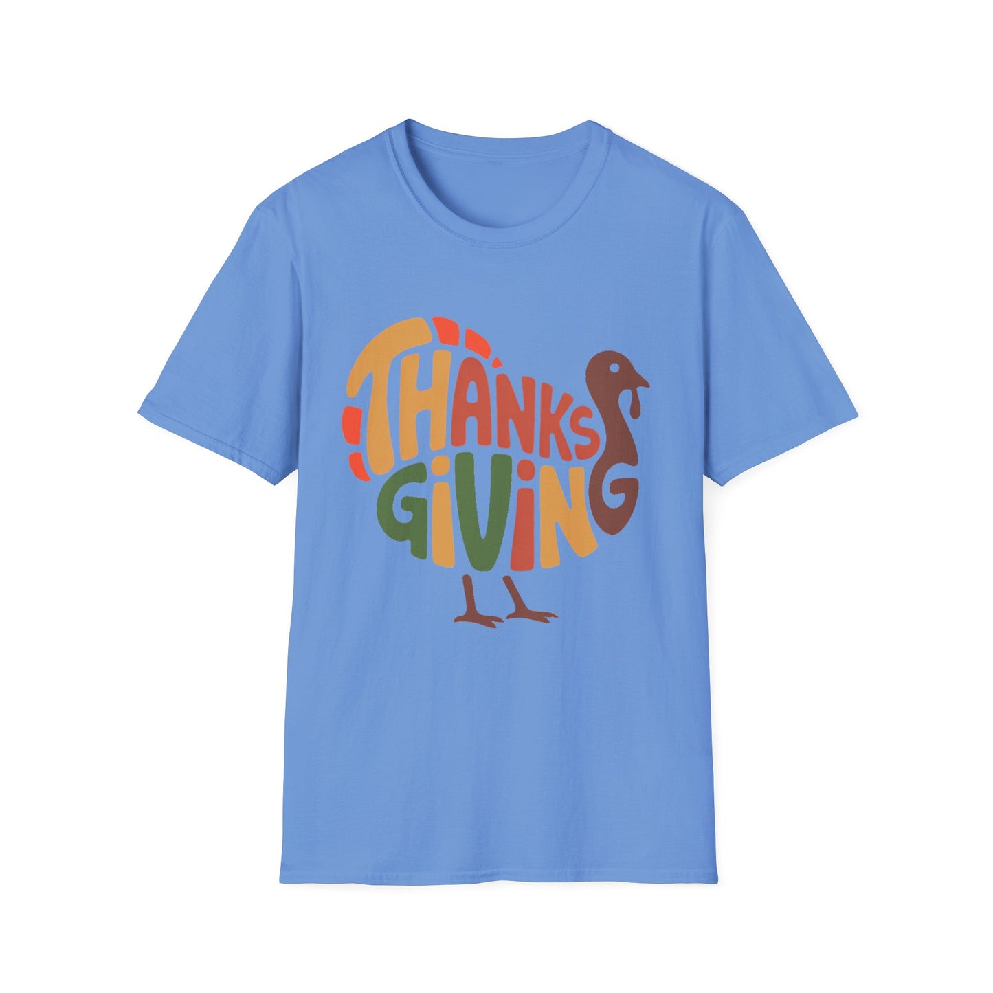 THANKSGIVING Turkey Typography Short Sleeve Tee