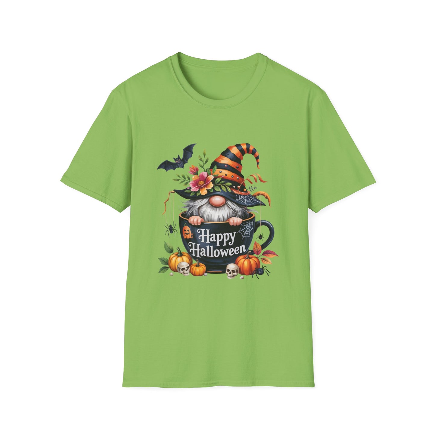 Halloween Gnome Softstyle T-Shirt, Trick or Treat Tee, Spooky Halloween Shirt, Autumn Witch Hat Shirt, Enchanted Brew Top