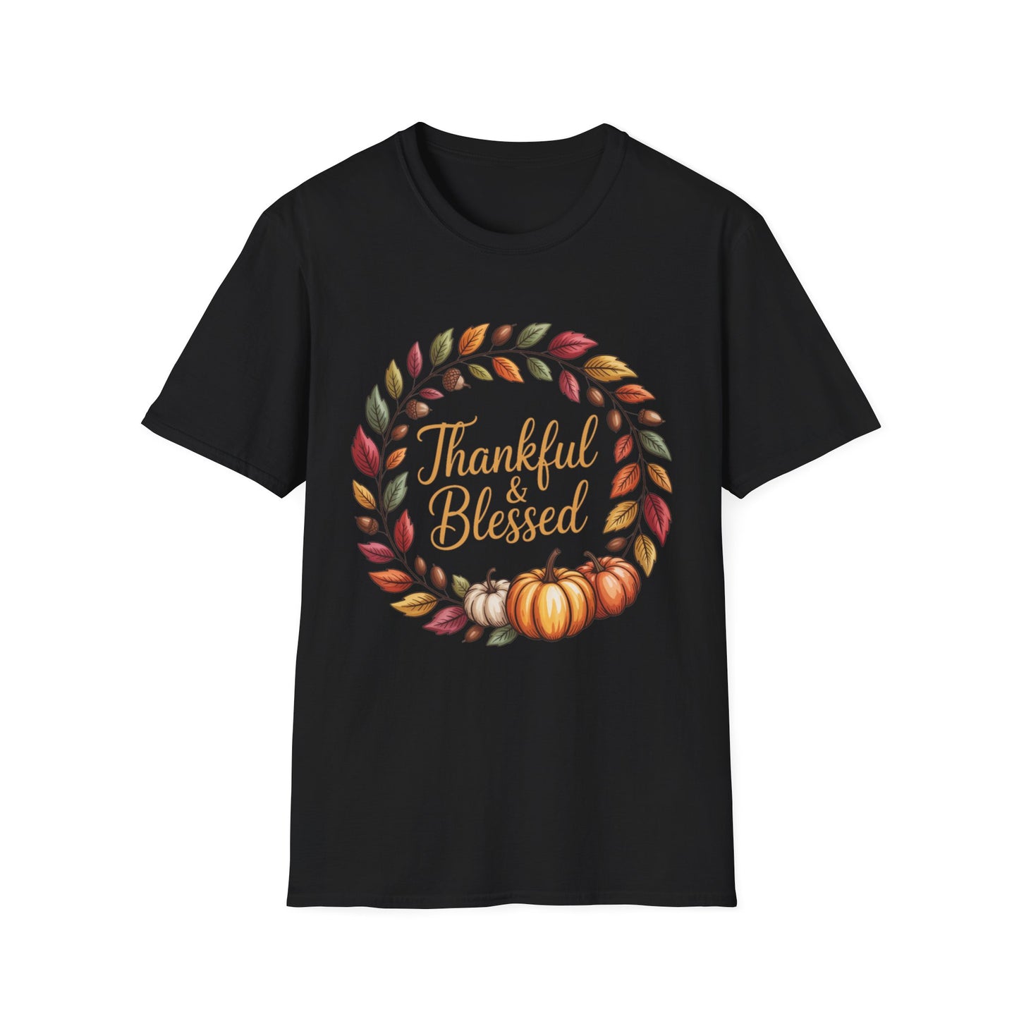 Thankful & Blessed – Autumn Wreath Edition Short Sleeve Tee