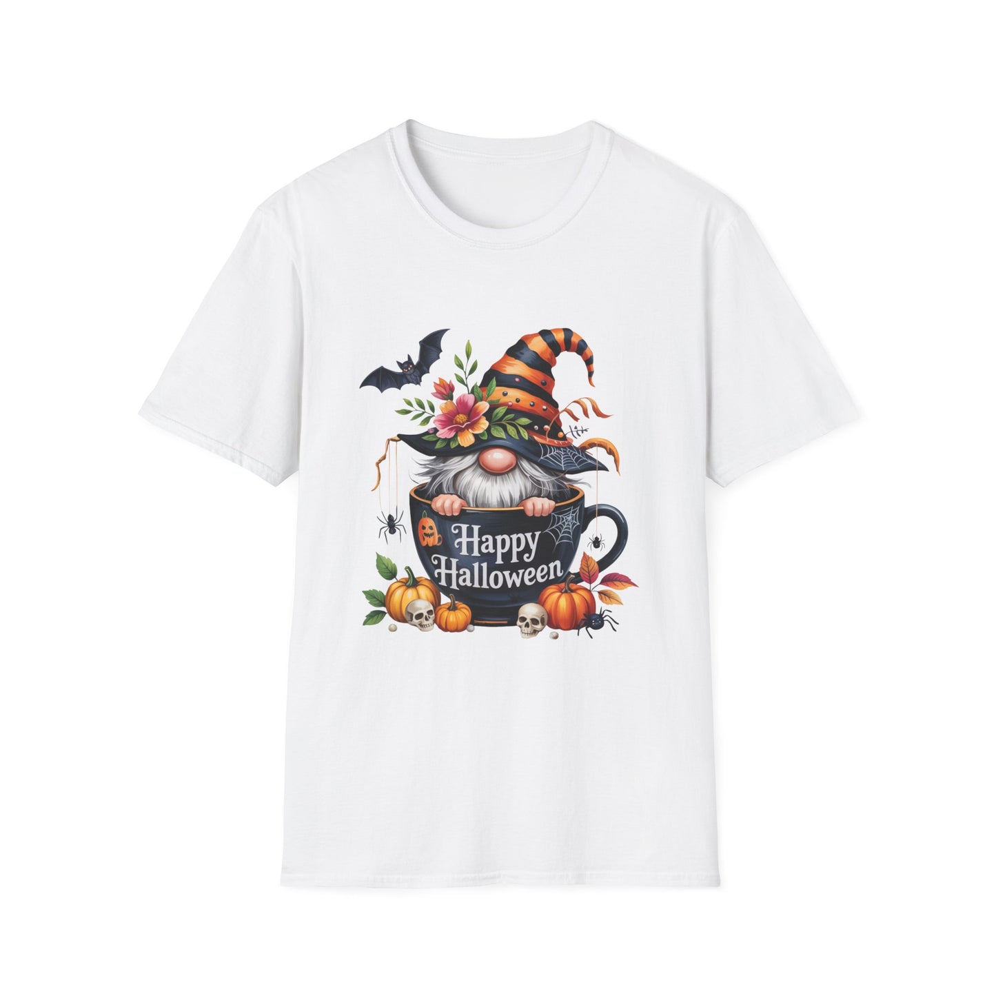 Halloween Gnome Softstyle T-Shirt, Trick or Treat Tee, Spooky Halloween Shirt, Autumn Witch Hat Shirt, Enchanted Brew Top