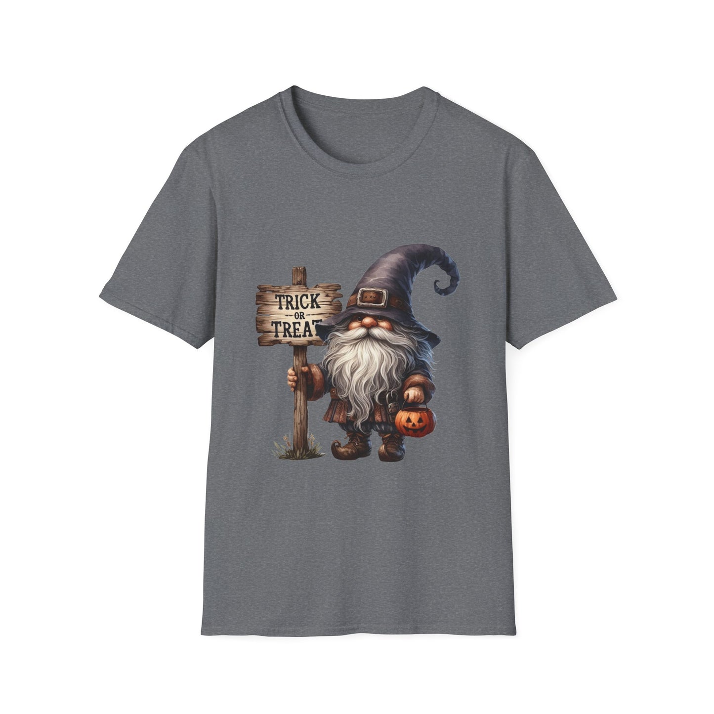 Happy Halloween Gnome Softstyle T-Shirt, Trick or Treat Tee, Spooky Halloween Shirt, Autumn Witch Hat Shirt, Enchanted Brew Top