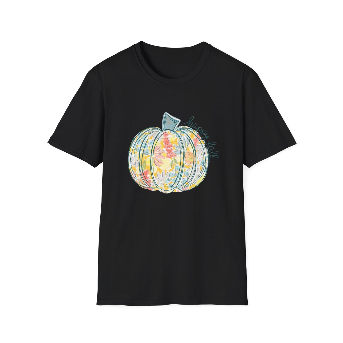 “Happy Fall Floral Pumpkin” Tee – Bloom & Gourd Edition